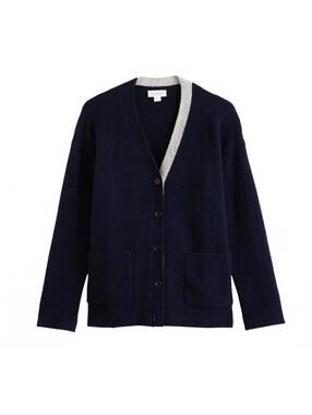 Velvet by Graham & Spencer Navy Blue Wool Blend Cardigan, Size L